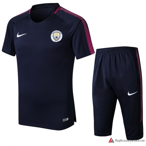Camiseta Entrenamiento Manchester City Conjunto Completo 2017-2018 Azul Marino